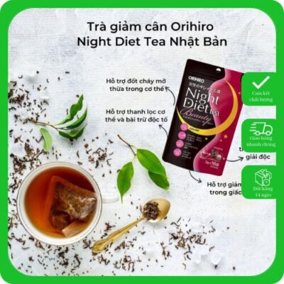 Trà giảm cân Night Diet Tea Beauty Collagen Orihiro 